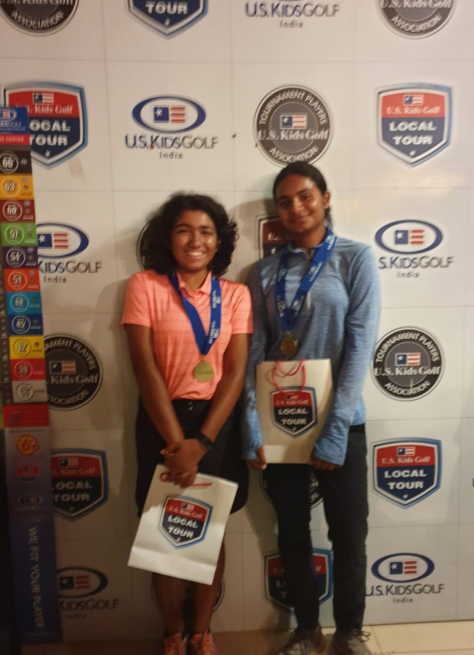 Sneha and Snigdha won in their respective categories at the US Kids Golf India Tour South tournament