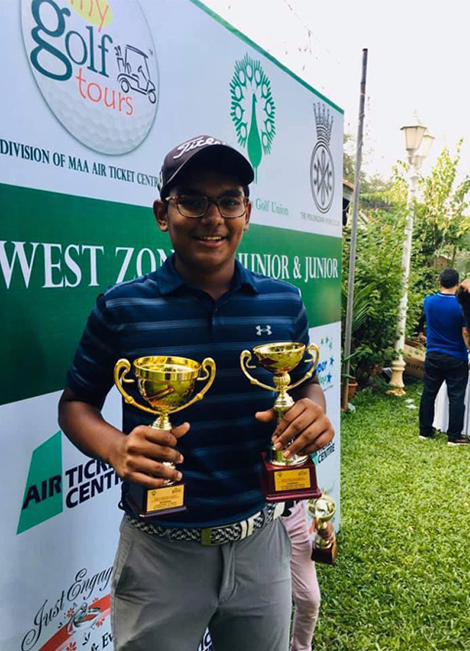 Shlok wins the West Zone Junior Golf Championship in categories A and B