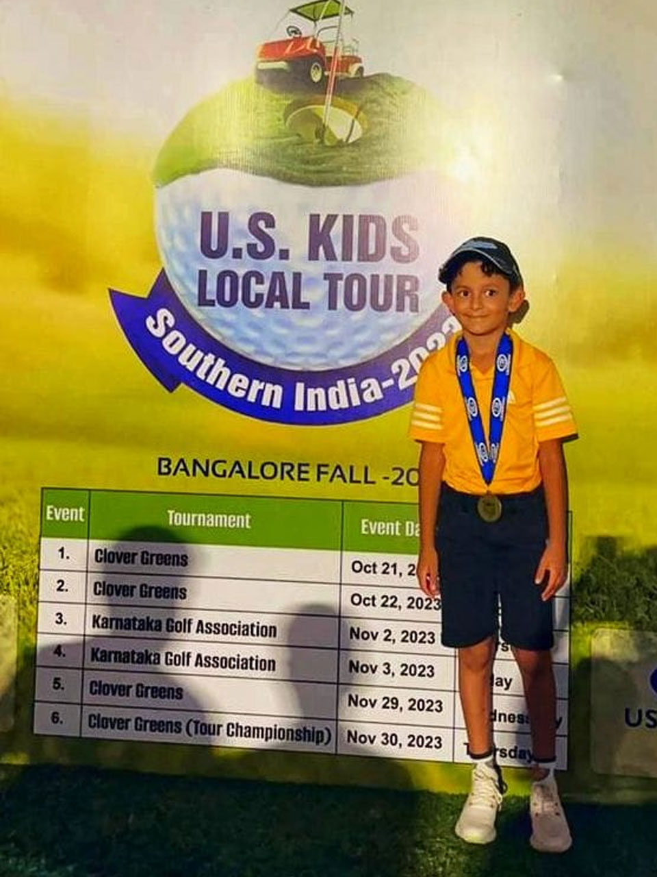 Ryan Advik wins in his category at both U.S. Kids Southern India events at Clover Greens