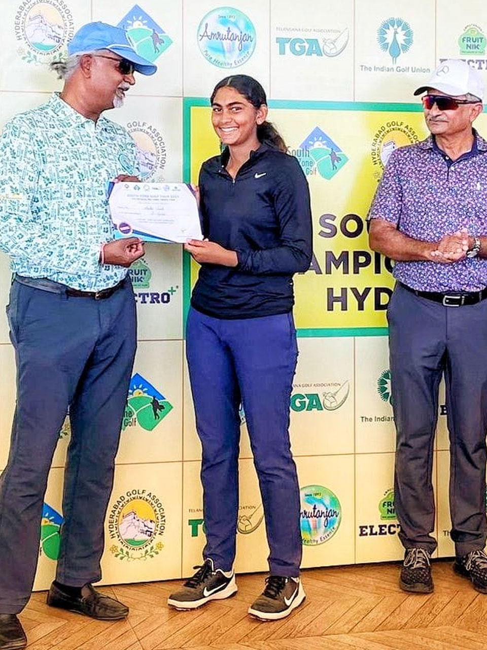 Anika Vivek wins Category B Girls  at the HGA South Zone Junior Golf Championship