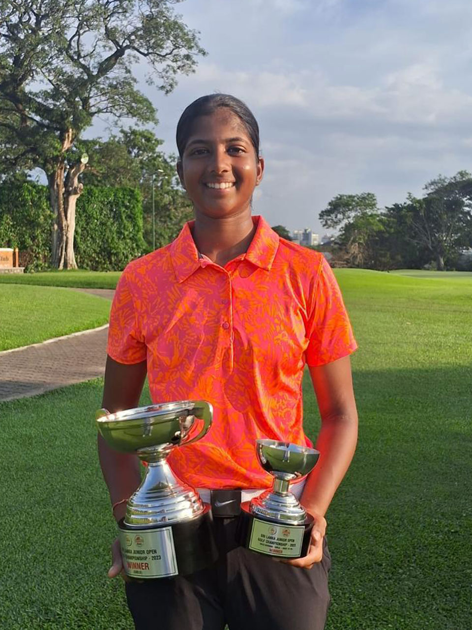 Wins in the girls gold segment of the Sri Lanka Junior Open Golf Championship 2023, at the Royal Colombo Golf Club (RCGC).