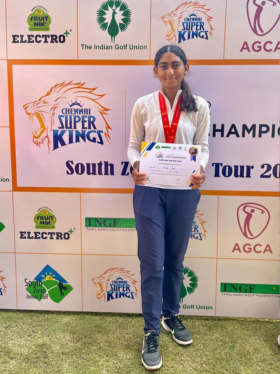 Anika Vivek finished 3rd in the 'B' Girls category at The Chennai South Zone tournament held at TNGF Cosmopolitan Golf Club in Chennai.