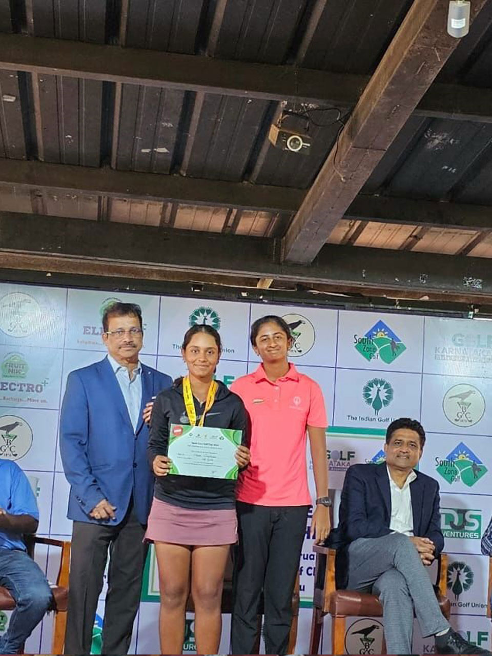 Manvi Singhania won the 'A' Girls category at the IGU South Zone Golf Championship held at Bangalore Golf Club with scores of 74 and 70.
