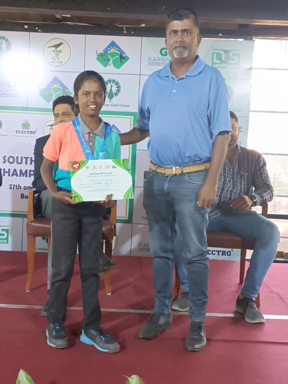 Arpita Shaji finished 2nd in the 'D' Girls category at the IGU South Zone Golf Championship held at Bangalore Golf Club with scores of 87 and 85.