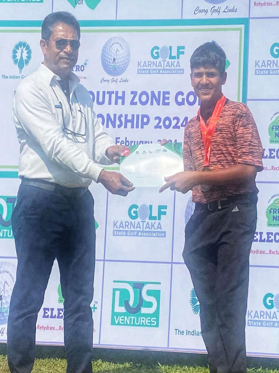 Advay Bagla finished 2nd Runner Up in Category 'B' Boys at IGU Coorg Golf Links