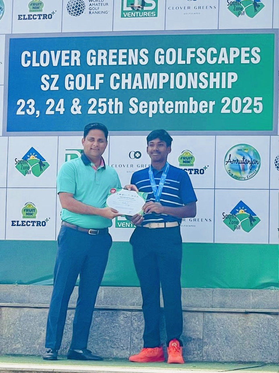 Lavith Prasad finished runner-up in 'B' Category at the Clover Greens South Zone WAGR Championship held at Clover Greens Resort & Golf Club.