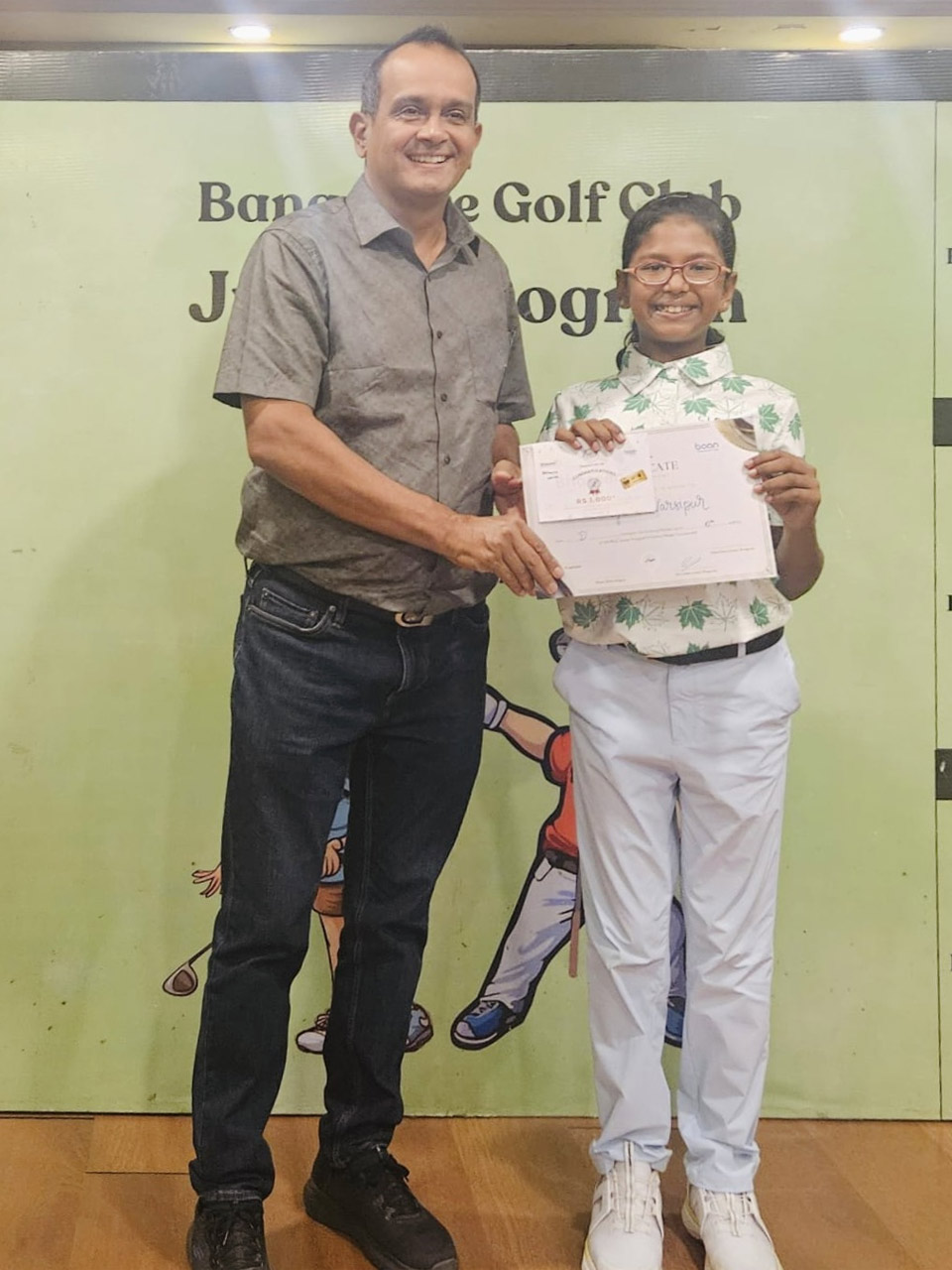 Myra Narsipur finished runner-up in combined 'D' Category (Boys & Girls) at the BGC Monthly Medal held at Bangalore Golf Club.