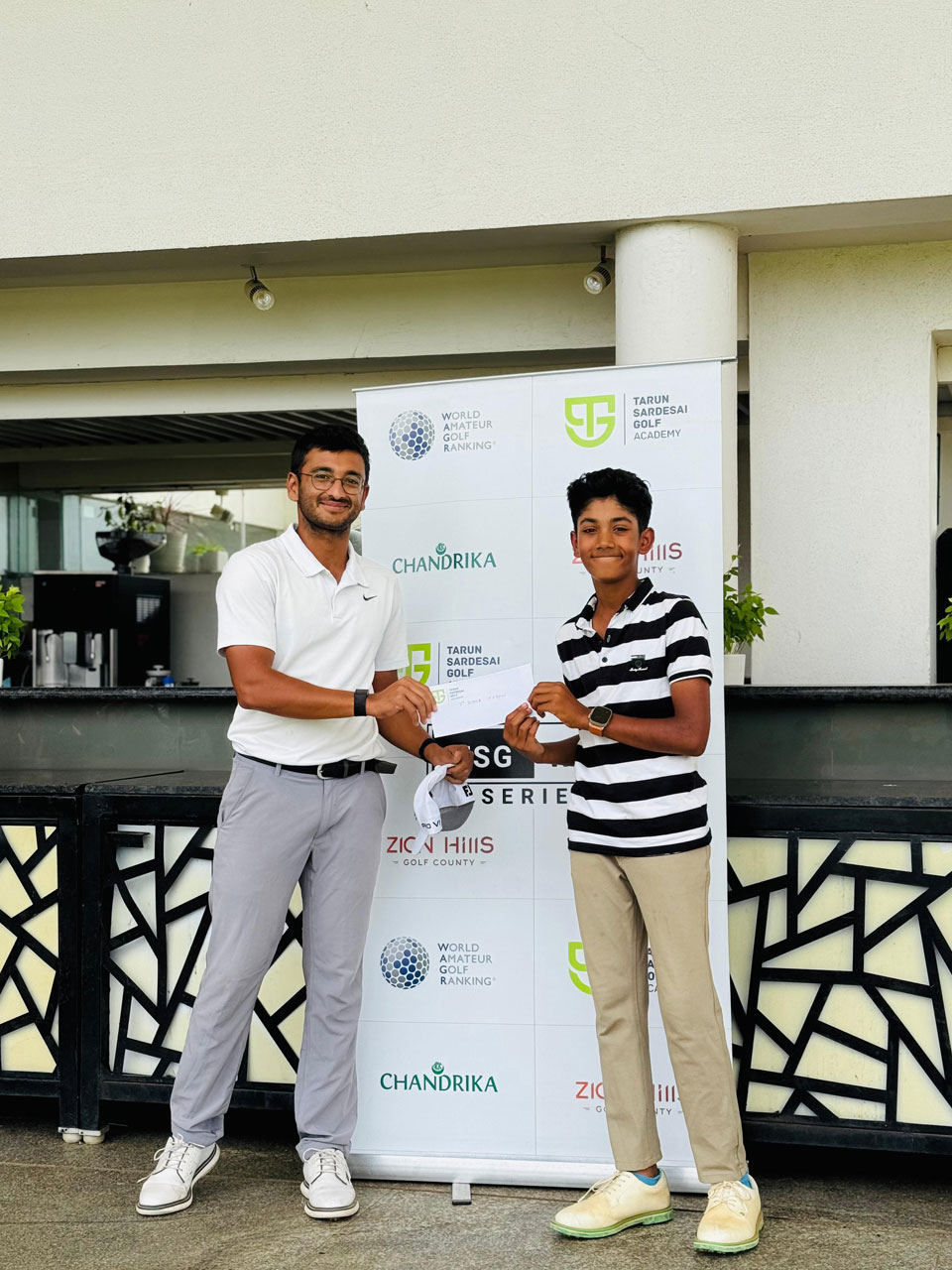 Shwaas Kurada finished as the 2nd runner-up in the 15 & Under Mixed Juniors category at the TSG WAGR Series 2025 – Event 1, held at Zion Hills Golf County, Bangalore