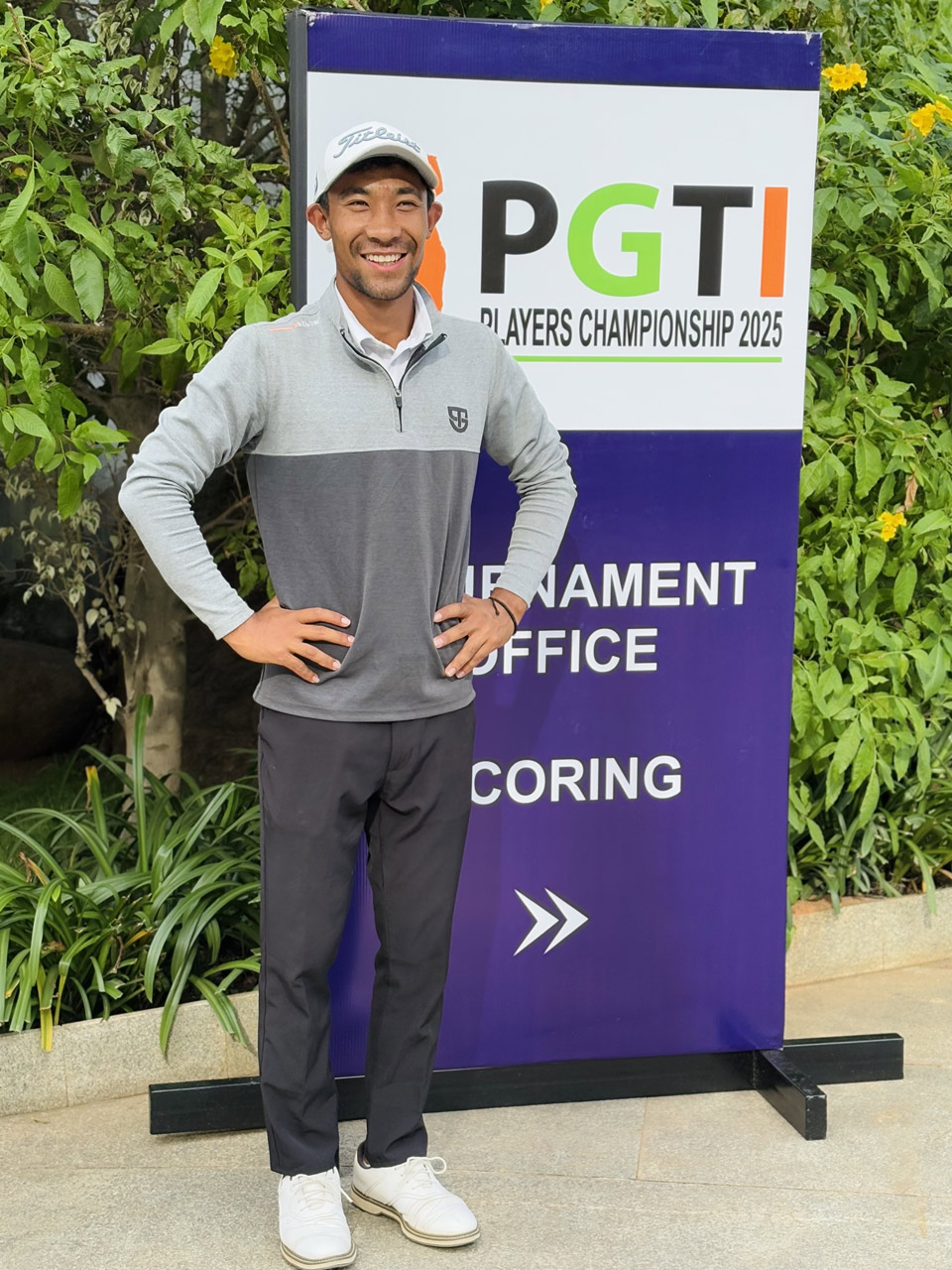Subash Tamang tied for 4th position in Professional Category at the PGTI Players Championship held at Clover Greens Golf Course and Resort.