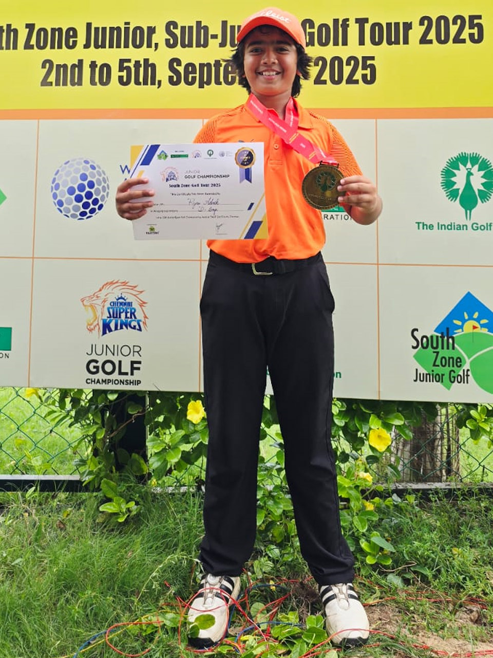 Ryan Advik finished 2nd runner-up in 'D' Boys Category at the CSK South Zone Junior Golf Championship 2025 held at Tamil Nadu Golf Federation, Chennai.